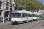 PCC 7068 und 7140 auf Linie 24 aufgenommen 17.04.2017 am Haltestelle Museum, durch Arbeiten an der Kehrschleife Antwerpen-Zuid, wurden die Straßenbahn umgeleitet über die Linie 4 von