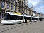 6362 ist als T2 Melle-Leevw in der malerischen Innenstadt von Gent unterwegs; 240612