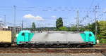 186 209 von Crossrail  fährt mit einem GTS-Containerzug aus Piacenza(I) nach Zeebrugge-Ramskapelle(B) bei der Ausfahrt aus Aachen-West und fährt in Richtung Montzen/Belgien.