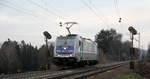 186 297-8  Aachen  von der Rurtalbahn-Cargo kommt als Lokzug von Aachen-West nach Belgien und fährt die Gemmenicher-Rampe hoch. 
Aufgenommen an der Montzenroute am Gemmenicher-Weg.
Bei Sonne und Regenwolken am Nachmittag vom 21.2.2019.