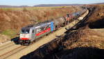 186 496-6 von DB-Schenker  kommt mit einem Ölleerzug aus Basel-SBB(CH) nach Antwerpen-Petrol(B) und kommt aus Richtung Aachen-West(D),Montzen(B) und fährt durch Berneau(B) in Richtung