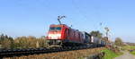 186 340-6 DB-Schenker kommt aus Richtung Aachen-West und fährt die Gemmenicher-Rampe hochgefahren mit einem langen LKW-Zug aus Novara-Boschetto(I) nach Zeebrugge-Vorming(B)  und fährt in