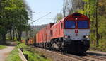 Die Class 66 DE6301  Debora  von Crossrail ommt die Gemmenicher-Rampe herunter nach Aachen-West mit einem MSC-Containerzug aus Antwerpen-Krommenhoek(B) nach Germersheim(D).