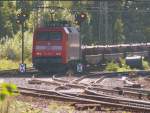 Licht falsch angeschaltet? Nein, 152 028-7 leistet heute in Aachen West E186 210 auf der Steigung bis zum Gemmenicher Tunnel Schubhilfe.