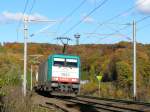 Cobra-Lok 2843 (186 235) hat soeben den Gemmenicher Tunnel auf belgischer Seite verlassen und rollt nun bergab Richtung Montzen.