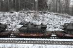 Panzerzug im Wald bei Moresnet-Chapelle auf dem Weg nach Aachen-West.