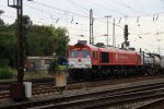 Die Class 66 DE6314  Hanna  von Crossrail fhrt mit einem Containerzug von Aachen-West nach Belgien bei Wolken.