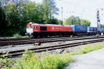 Die Class 66 DE6311  Hanna  von Crossrail fhrt mit einem LKW-Walter-Zug von Aachen-West nach Genk-Goederen(B) bei Sonne.