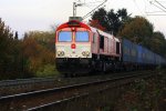 Die Class 66 DE6310  Griet  von Crossrail kommt mit einem Bulkhaul-Ganzzug von Aachen-West nach Zeebrugge-Ramskapelle(B) und fhrt den Gemmenicher-Weg hoch.