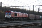 Die Class 66 DE6311  Hanna  von Crossrail fhrt mit einem Containerzug von Montzen nach Aachen-West.