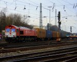 Die Class 66 PB13  Ilse  von Crossrail fhrt P&O Ferrymasters Containerzug von Aachen-West nach Muizen(B).