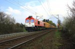 Die Class 66 DE6314  Hanna  von Crossrail kommt mit einem P&O Ferrymasters Containerzug von Aachen-West nach Muizen(B) und fhrt die Gemmenicher-Rampe hoch nach Belgien.