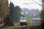 Die Cobra 2831 fhrt die Gemmenicher-Rampe hoch als Lokzug von Aachen-West nach Belgien bei Sonnenschein.