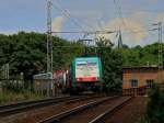 Hier wird Hchstleistung von den Loks verlangt! Cobra 186 223 (2841) zieht am 29.07.2012 einen Containerzug aus Aachen West ber die Montzenrampe nach Belgien.