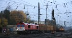 Die Class 66 DE6310  Griet  von Crossrail fhrt mit P&O Ferrymasters Containerzug aus Gallarate(I) nach Muizen(B) bei der Ausfahrt von Aachen-West in Richtung Belgien.