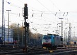 Ein Nachschuss von der Cobra 2841 kommt als Lokzug aus Belgien und fhrt in Aachen-West ein bei schner Wintersonne am 28.1.2013.