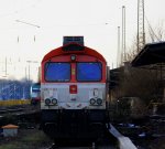 Zwei Class 66 DE6314  Hanna  und die  PB03  Mireille  beide von Crossrail  stehen auf dem Abstellgleis an der alten Larderampe in Aachen-West bei schner Abendsonne am Kalten 10.2.2013.