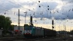 Die Cobra 2804  fhrt mit einem langen gemischten Gterzug aus Osnabrck nach Kortenberg-Goederen(B) bei der Ausfahrt aus Aachen-West und fhrt in Richtung Montzen/Belgien in der Abendstimmung am