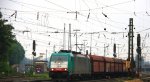 Die Cobra 2814 fhrt mit einem langen Kohlenleerzug aus Bernburg nach Gent-Zeehaven(B) bei der Ausfahrt aus Aachen-West und fhrt in Richtung Montzen/Belgien bei Wolken am 9.6.2013.