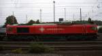 Die Class 66 DE6311  Hanna  von Crossrail steht in Aachen-West mit einem sehr langen  MSC-Containerzug aus Weil Am Rhein(D) nach Antwerpen-Berendrecht(B).