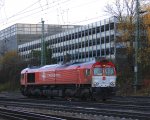 Die Class 66 DE6312  Alix  von Crossrail rangiert in Aachen-West bei netten Novemberwetter am 25.11.2012.
