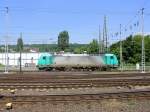 Die Cobra 2814 rangiert in Aachen-West. 
Aufgenommen vom Bahnsteig in Aachen-West. 
Bei schöem Sonnenschein am Nachmittag vom 6.6.2015.