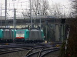 Ein Nachschuss von der Cobra 2819 sie fährt als Lokzug von Aachen-West nach Montzen/Belgien. 
Aufgenommen vom Bahnsteig in Aachen-West.
Bei Nieselregen am Nachmittag vom 25.3.2016. 