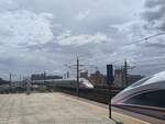 2024.07.20, HuMan Station,on GuangZhou---ShenZhen---Hong Kong HSR,CR400AF no.1011, of ShenZhen Depot, CR GuangZhou, stopped at station while an unidentified CR FuXing EMU passed.