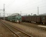 Diesellok DF4 7247 am 05.08.2006 im Gterbahnhofsbereich von Hangzhou.