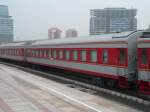 Chinesischer Schlafwagen in Peking Nordbahnhof (Xizhimen) am 13.9.2007.