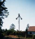 Flgelsignal auf der Museumsbahn Maribo-Bandholm im Juli 1994 in Bandholm.