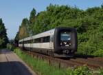 DSB IC3 5085 ist am 31.05.13 als EC nach Kopenhagen bei Bad Schwartau Richtung Fehmarn unterwegs.