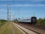 Nachschuss auf den DSB IC 3 5081 der am 17.06.09 als EC 35 nach Kopenhagen unterwegs ist und gleich den Bahnhof von Bad Oldesloe durchfahren wird.