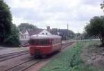 OHJ (Odsherreds Jernbane): HTJ-Schienenbus S xx (Hilding Carlsson, Umeå, Schweden 1951) Bahnhof Nørre Asmindrup am 25.