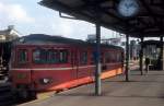 HTJ (Høng-Tølløse-Jernbane): HTJ-Triebwagen S 44 (Kalmar Verkstadsaktiebolag 1953, ex-SJ Y6 858 1972, ausgemustert 1985) Bahnhof Slagelse am 15.