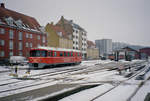 Lokalbanen, Helsingør-Hornbæk-Gilleleje-Banen (HHGB) Ym 53 (Waggonfabrik Uerdingen 1970) Helsingør, Grønnehave. Datum der Aufnahme: 25. Februar 2007- Der Tw steht vor dem Depot abgestellt. - Scan eines Farbnegativs. Film: Kodak Gold 200-6. Kamera: Leica C2.