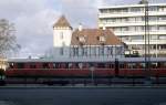 HHGB (Helsingør-Hornbæk-Gilleleje-Banen: Triebzug (Ym + Ys) HHGB-Bahnhof Grønnehave (in Helsingør) am 25.