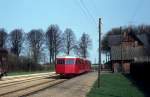 ØSJS (Østsjællandske Jernbaneselskab, Østbanen) Zug bestehend aus einem Beiwagen (Sp ?) und einem Triebwagen (Sm 13) Bahnhof Vallø am 24.