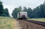 Lyngby-Nærum-Jernbane (LNJ) Scandia-Schienenbustriebwagen (Sm) unweit vom Endbahnhof Nærum im Juni 1968.