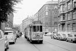 København / Kopenhagen Københavns Sporveje (KS) SL 10 (Tw 532 + Bw 15xx) Nørrebro, Mimersgade (zwischen Baldersgade und Ægirsgade) im September 1968.