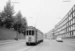 København / Kopenhagen Københavns Sporveje (KS) SL 16 (Tw 603 + Bw 15xx) København NV (: Nordwest), Frederiksborgvej / Skoleholdervej im September 1968. - Scan von einem S/W-Negativ. Film: Ilford FP3.