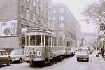 København / Kopenhagen Københavns Sporveje SL 10 (Tw 558 + Bw 15xx) Vesterbro, Abel Cathrines Gade im Oktober 1968.