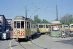 København / Kopenhagen Københavns Sporveje SL 2 (E-Wagen; Tw 515 + Bw 15**) København S, Sundbyvester, Sundbyvester Plads (Endst. der SL 2) am 28. Mai 1969. - Scan eines Farbnegativs. Film: Kodak Kodacolor X. 