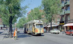 København / Kopenhagen Københavns Sporveje SL 2 (DÜWAG/Kiepe-GT6 837) København S, Amagerbrogade / Oxford Allé am 7. Juni 1969. - Scan eines Farbnegativs. Film: Kodak Kodacolor X.