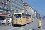 København / Kopenhagen Københavns Sporveje SL 2 (DÜWAG/Kiepe-GT6 825) København V, Rådhuspladsen (: Rathausplatz) am 9. Juni 1969. - Scan eines Farbnegativs. Film: Kodak Kodacolor X.