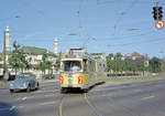 København / Kopenhagen Københavns Sporveje SL 2 (DÜWAG/Kiepe-GT6 818) Gyldenløvesgade / Rosenørns Allé im Juni 1969.