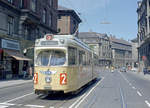 København / Kopenhagen Københavns Sporveje SL 2 (DÜWAG/Kiepe-GT6 825) København V, Stormgade / H. C. Andersens Boulevard am 12. Juli 1969. - Scan eines Farbnegativs. Film: Kodak Kodacolor X.