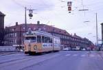 København / Kopenhagen Københavns Sporveje (KS) SL 6 (DÜWAG/Kiepe-GT6 814) Valby, Valby Langgade / Vibeholmen am 11. März 1969. - Scan eines Diapositivs.