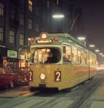 København / Kopenhagen KS SL 2 (DÜWAG-GT6 825) Amagerbrogade / Amager Boulevard im Oktober 1969.