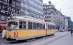 København / Kopenhagen KS SL 2 (DÜWAG-GT6 832) Rådhusplads / Rathausplatz im September 1969.